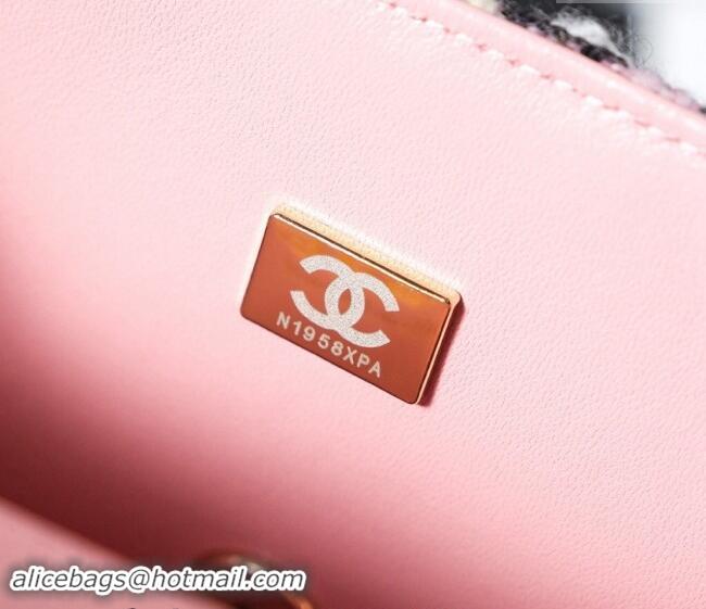 Super Quality Chanel Wool Tweed Classic Mini Flap Bag A69900 Pink 2024