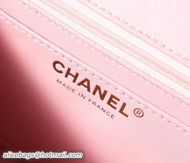 Super Quality Chanel Wool Tweed Classic Mini Flap Bag A69900 Pink 2024