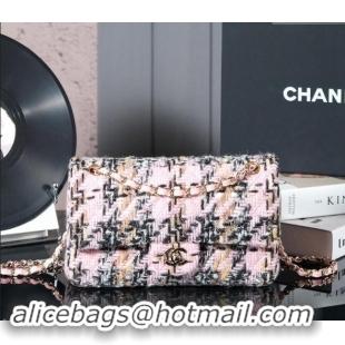 Well Crafted Chanel Wool Tweed Classic 11.12 Medium Flap Bag A01112 Pink 2024