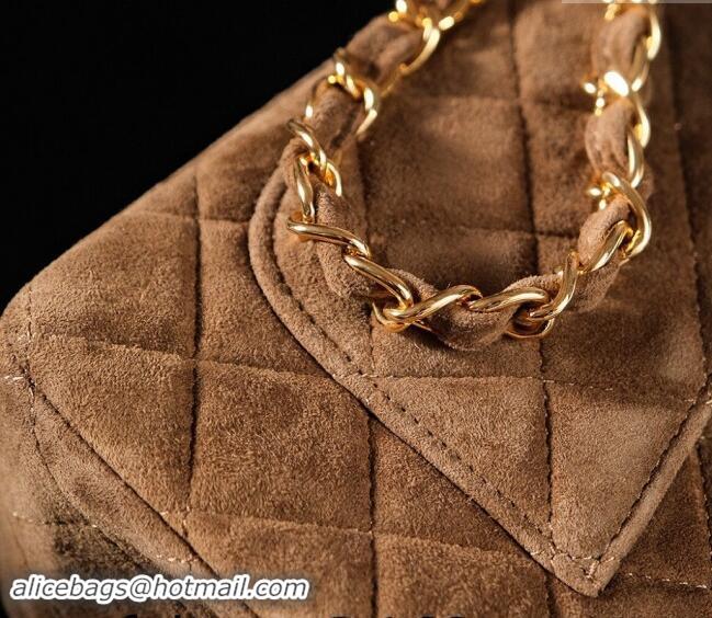 Market Sells Chanel Suede Classic Mini Flap Bag A01116 Brown 2024