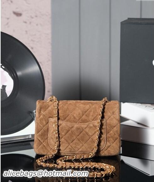 Market Sells Chanel Suede Classic Mini Flap Bag A01116 Brown 2024