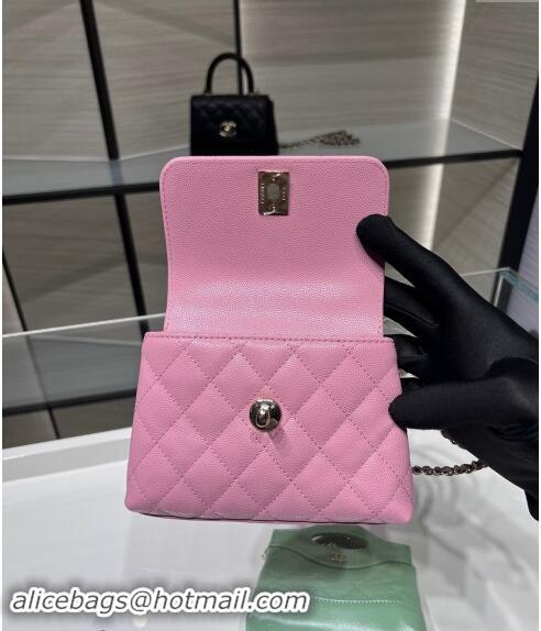 Low Cost Chanel Grained Calfskin Clutch with Chain and Top Handle AP4244 Pink 2024