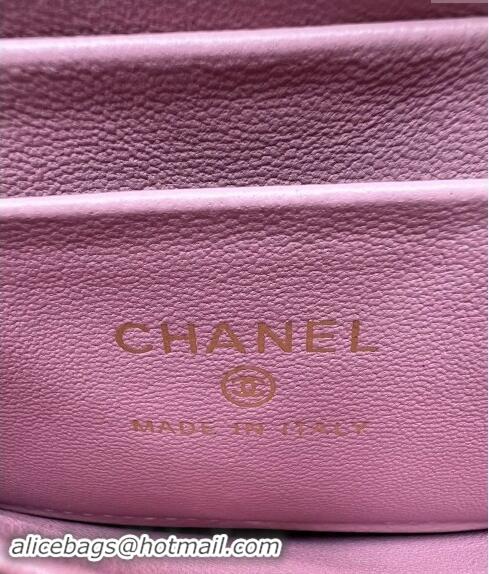 Low Cost Chanel Grained Calfskin Clutch with Chain and Top Handle AP4244 Pink 2024