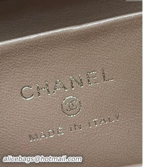 Top Grade Chanel Grained Calfskin Clutch with Chain and Top Handle AP4244 Rose Beige 2024