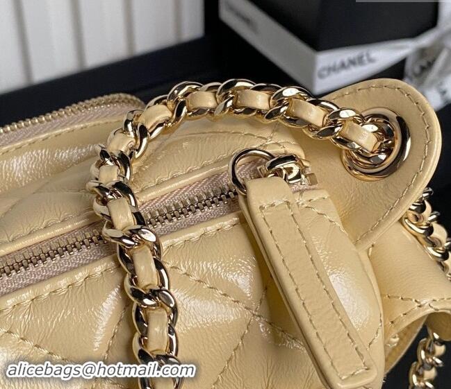 Reasonable Price Chanel Shiny Crumpled Lambskin Small Camera Case bag AS5220 Beige 2024