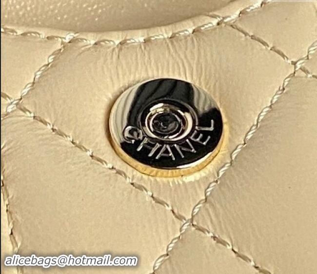 Reasonable Price Chanel Shiny Crumpled Lambskin Small Camera Case bag AS5220 Beige 2024