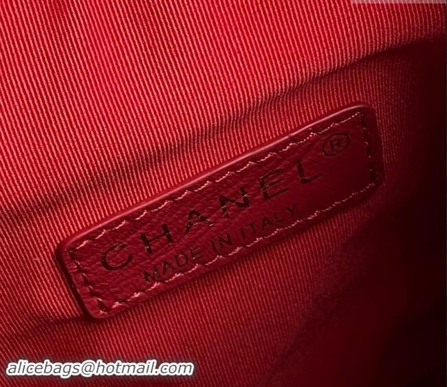 Good Quality Chanel Shiny Crumpled Lambskin Small Camera Case bag AS5220 Red 2024