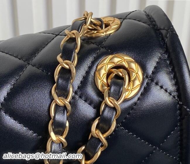 Trendy Design Chanel Shiny Crumpled Calfskin Large Flap bag AS5145 Black 2024