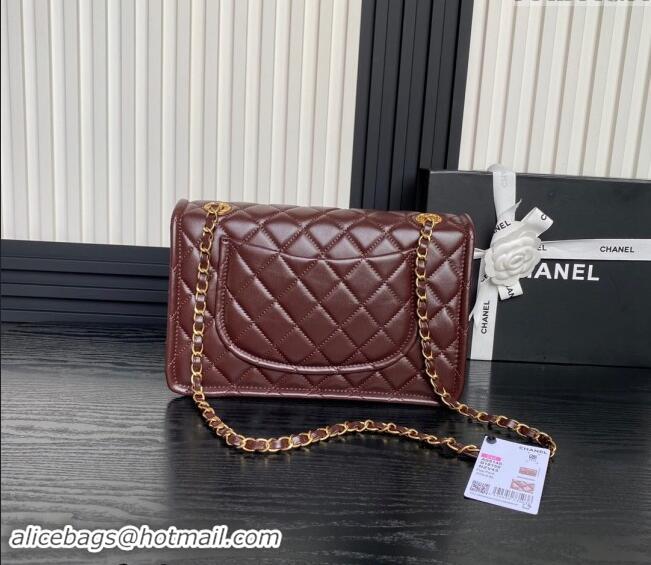 Luxury Cheap Chanel Shiny Crumpled Calfskin Large Flap bag AS5145 Dark Brown 2024