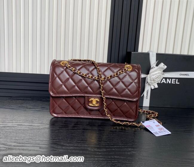 Luxury Cheap Chanel Shiny Crumpled Calfskin Large Flap bag AS5145 Dark Brown 2024