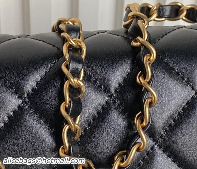 Promotional Chanel Shiny Crumpled Calfskin Mini Flap bag AS5226 Black 2024