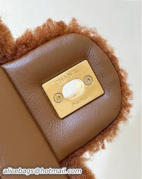 Promotional Chanel Shearling Lambskin Mini Flap Bag AS5148 Brown 2024 Top Quality