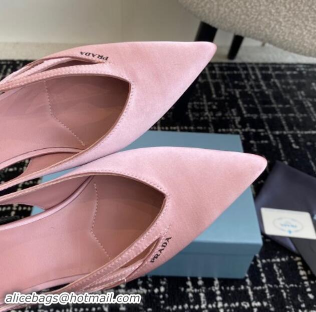 Good Looking Prada Satin cut-out pumps 6.5cm Light Pink 115050