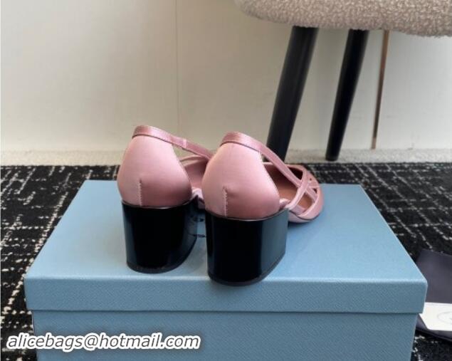 Good Looking Prada Satin cut-out pumps 6.5cm Light Pink 115050