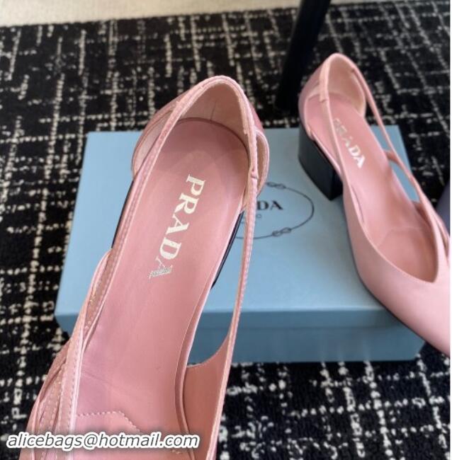 Good Looking Prada Satin cut-out pumps 6.5cm Light Pink 115050