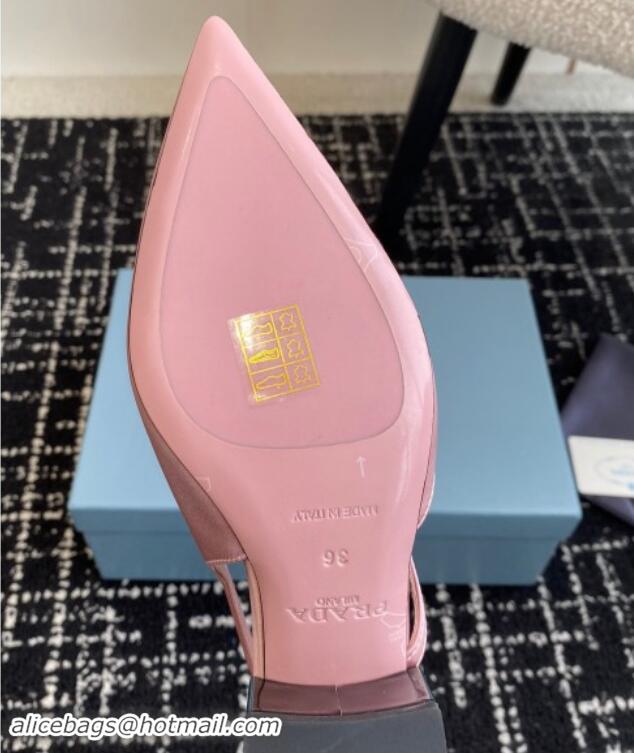 Good Looking Prada Satin cut-out pumps 6.5cm Light Pink 115050