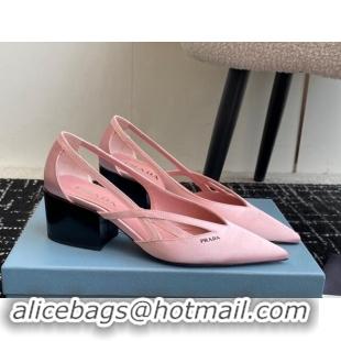 Best Product Prada Satin cut-out pumps 6.5cm Pink 115054