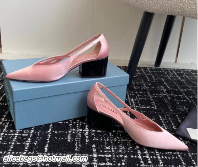 Best Product Prada Satin cut-out pumps 6.5cm Pink 115054