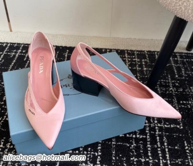 Best Product Prada Satin cut-out pumps 6.5cm Pink 115054