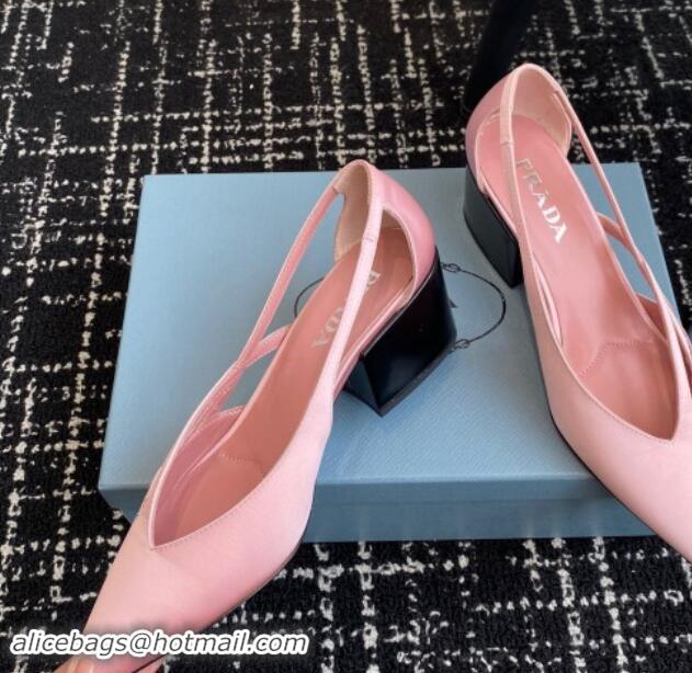 Best Product Prada Satin cut-out pumps 6.5cm Pink 115054