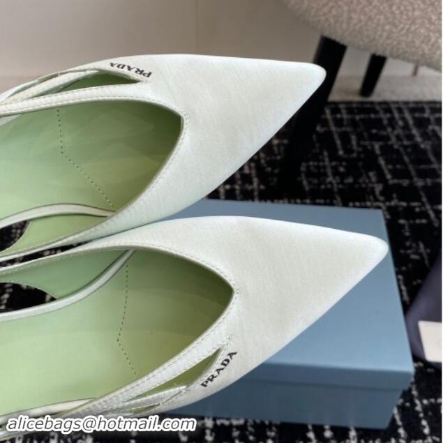 Low Cost Prada Satin cut-out pumps 6.5cm Light Green 115051