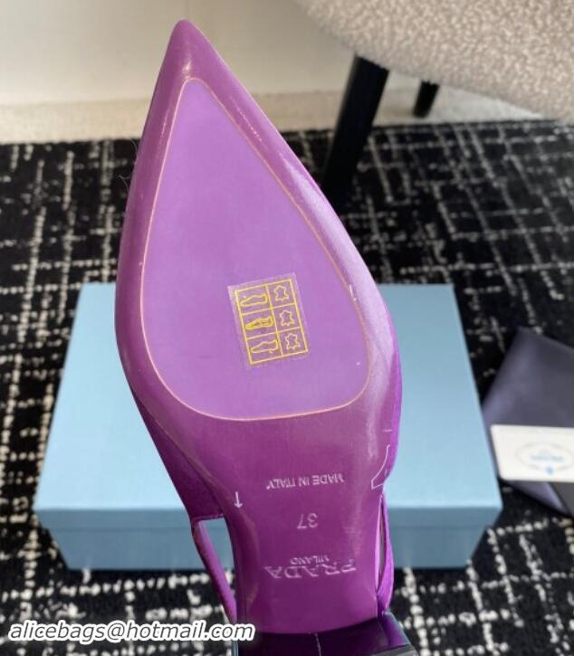 Sumptuous Prada Satin cut-out pumps 6.5cm Purple 115057