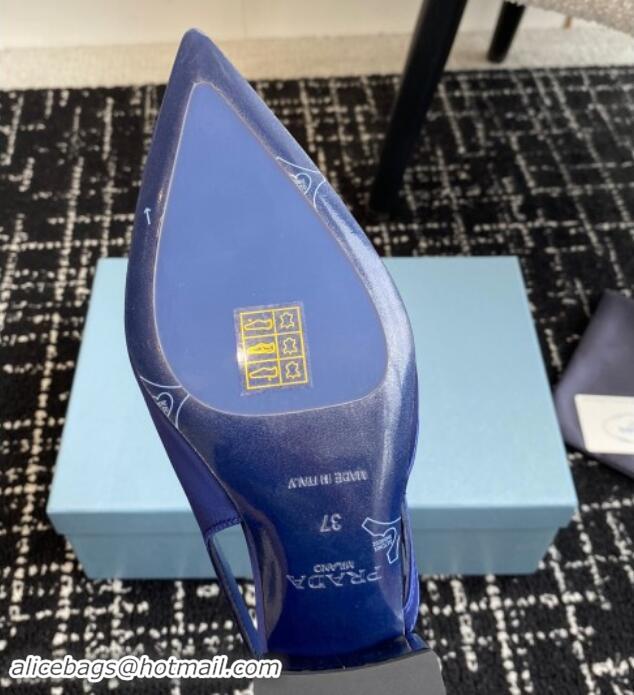 Perfect Prada Satin cut-out pumps 6.5cm Royal Blue 115060