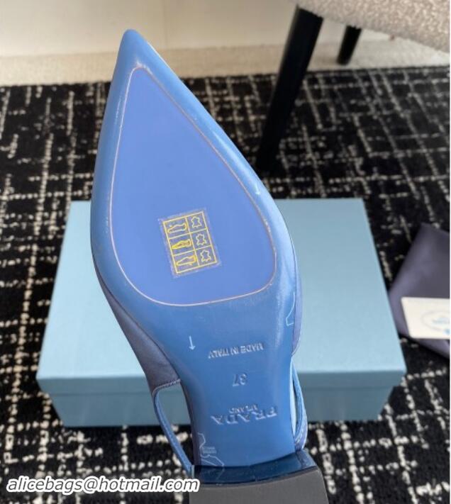 Buy Luxury Prada Satin cut-out pumps 6.5cm Light Blue 115061