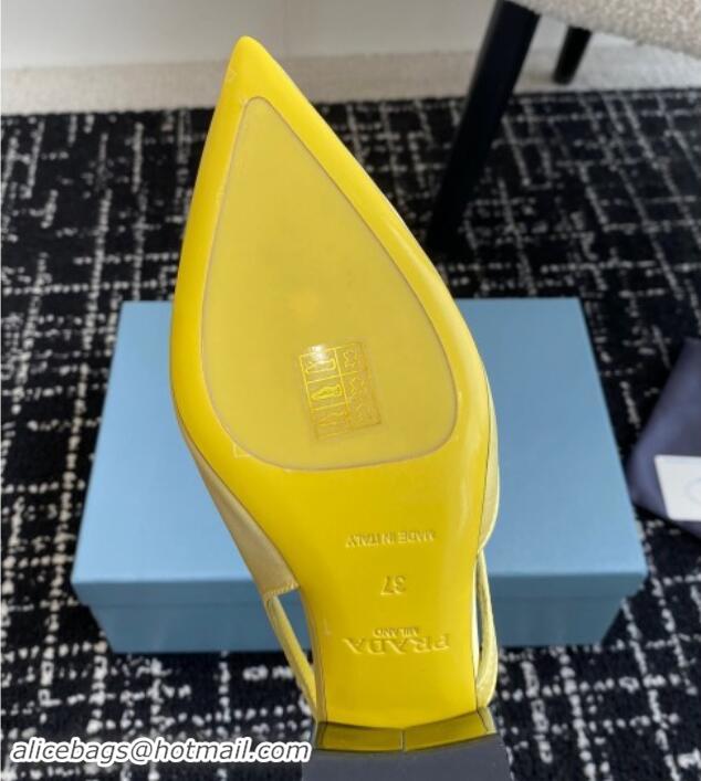 Grade Quality Prada Satin cut-out pumps 6.5cm Yellow 115062