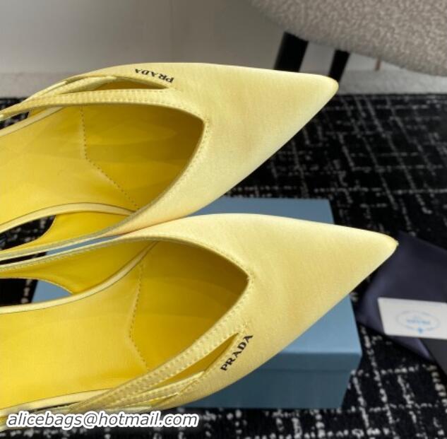 Grade Quality Prada Satin cut-out pumps 6.5cm Yellow 115062