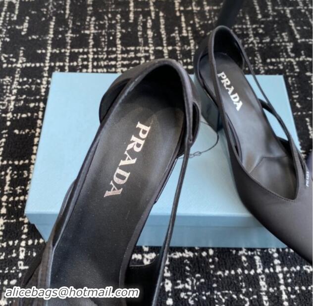 Good Quality Prada Satin cut-out pumps 6.5cm Black 115063