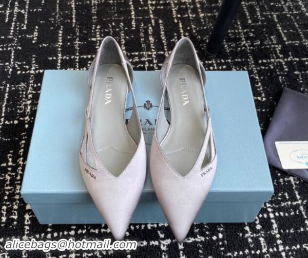 Purchase Prada Satin cut-out ballerinas flat Grey 115065