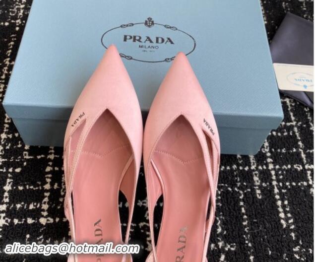 Good Product Prada Satin cut-out ballerinas flat Light Pink 115070