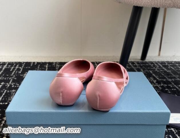 Good Product Prada Satin cut-out ballerinas flat Light Pink 115070