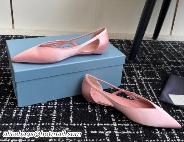 Good Product Prada Satin cut-out ballerinas flat Light Pink 115070