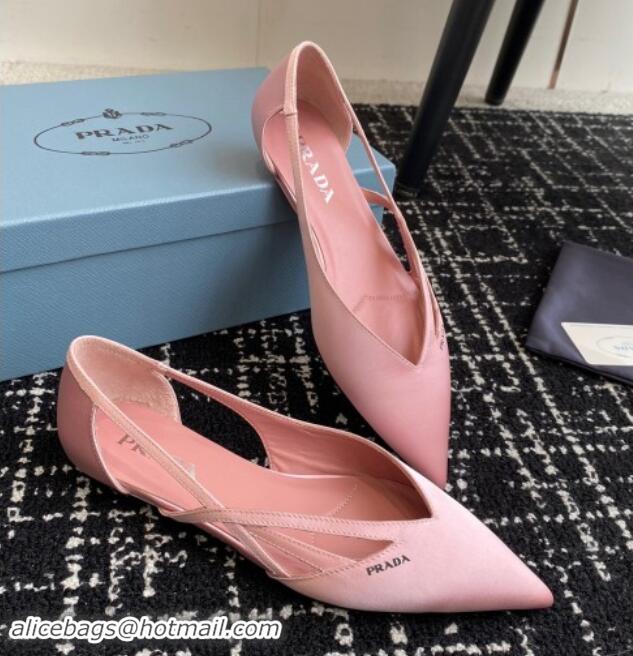 Good Product Prada Satin cut-out ballerinas flat Light Pink 115070