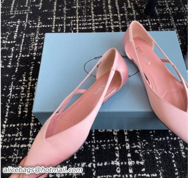 Good Product Prada Satin cut-out ballerinas flat Light Pink 115070