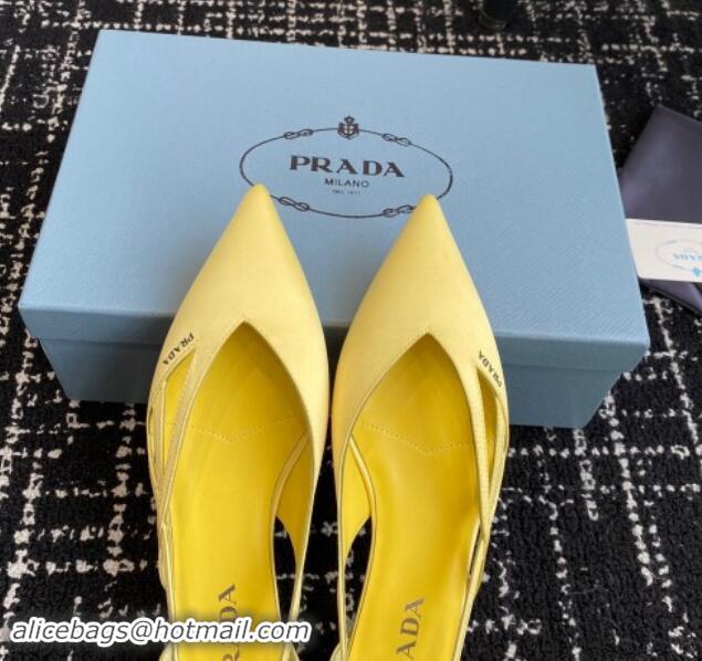 Fashion Prada Satin cut-out ballerinas flat Yellow 115071