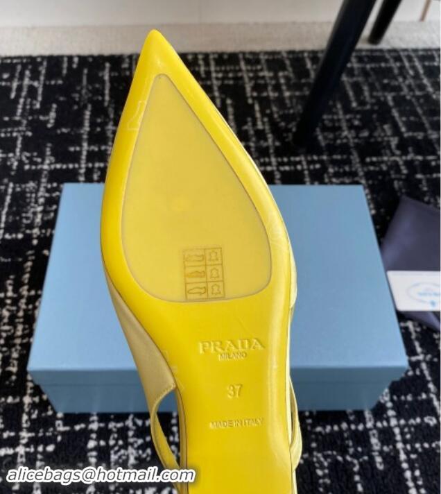 Fashion Prada Satin cut-out ballerinas flat Yellow 115071