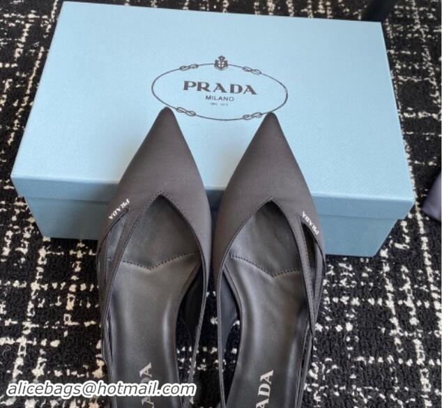 Buy Discount Prada Satin cut-out ballerinas flat Black 115072