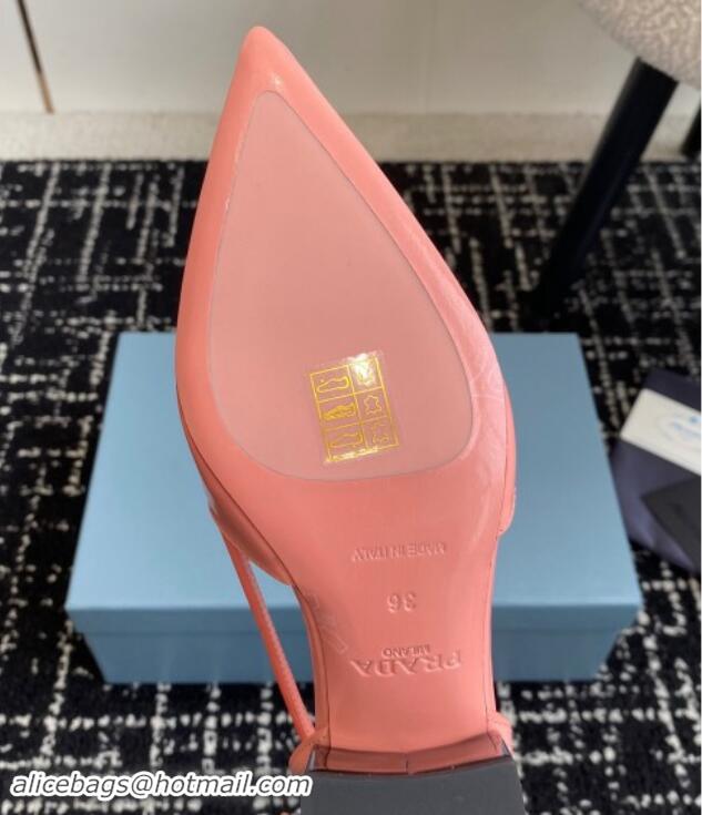 Durable Prada Brushed leather cut-out pumps 6.5cm Peachy Pink 115074