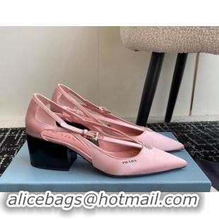 Durable Prada Satin cut-out pumps 6.5cm Light Pink 115085