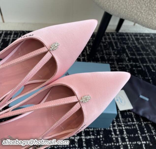 Durable Prada Satin cut-out pumps 6.5cm Light Pink 115085