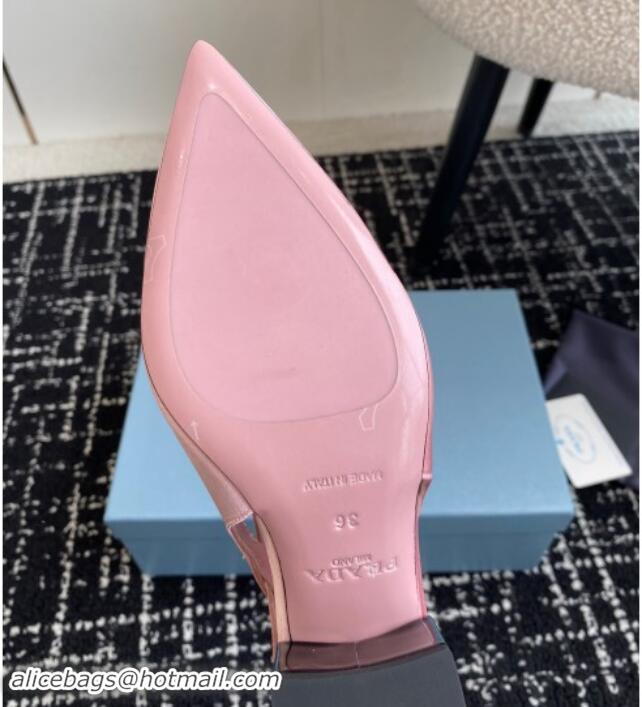 Durable Prada Satin cut-out pumps 6.5cm Light Pink 115085