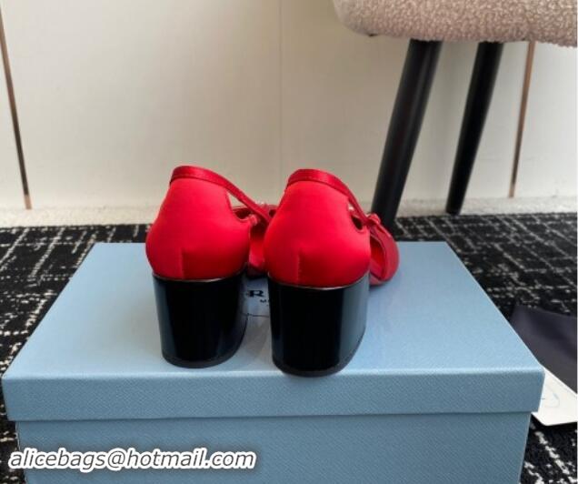 Unique Style Prada Satin cut-out pumps 6.5cm Red 115087