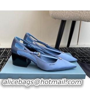 Best Product Prada Satin cut-out pumps 6.5cm Light Blue 115088