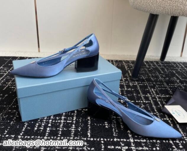 Best Product Prada Satin cut-out pumps 6.5cm Light Blue 115088