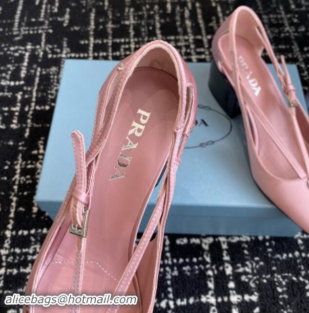 Low Cost Prada Satin cut-out pumps 6.5cm Pink 115089