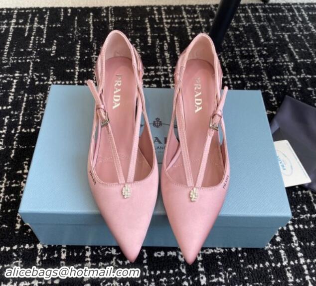 Low Cost Prada Satin cut-out pumps 6.5cm Pink 115089