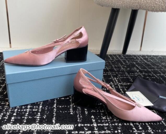 Low Cost Prada Satin cut-out pumps 6.5cm Pink 115089